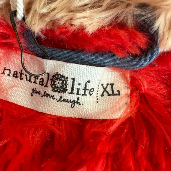 NWT Natural Life Denim Jacket with embroidered floral patches+faux fur Size XL - Picture 13 of 15